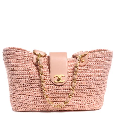 chanel raffia pink bag|coco chanel original bag.